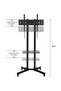 Mobile Rolling TV Cart for 32-65inch LED Screen, Height Adjustable, 50KG Max VESA 600x400mm - 4