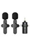 Dual Wireless Lavalier Lapel Microphone for iPhone, Android, Camera - Cordless Double Mics
