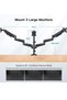 3-Monitor Mount for 17-32 Inch Screens | Height Adjustable Monitor Arm | Supports Up to 8 kg per Arm | Sleek Black Design - 3