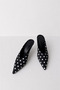 Polka Dot Pointed Toe Heeled Slippers |   Poly