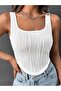 Summer Knitted Stretchy Slim Fit Square Neck Crop Top - 3