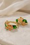 Women's Design Enamel Orange Flower Ring Hand-Painted Adjustable Gold Color Jewelry - 3
