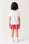 Girl's Cat Printed Striped Shorts Cotton Set - 4