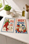Acı Biber Hot Stuff Spice of Life Written Red Patterned Decorative 2-Piece Kitchen Towel Set 35X55 - 5
