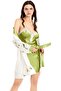 Özeltasarım Satin Printed Floral Printed Double Short Robe Nightgown Set - 5