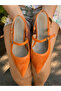Amore Orange Suede 3 cm Short Heel Strappy Sandals Shoes - 2