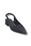 Ceylan Shoes 125-26 Stoned Shiny Satin Short Square Heel Women's Shoes 36-41