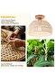 Rattan Ceiling Light, Boho Semi Recessed Ceiling Light, Handmade Rattan Lighting Fixtures - 6