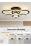 YATAI LIGHTING 3-Color Round LED Ceiling Light Fixture, Modern Black Flush Mount Lamp with Remote Control - 2