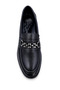 Women's Genuine Leather Chain Detailed Loafer Shoes Black Thick Sole Casual Classic - 4