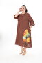 Women's Muslin Fabric Printed Plus Size Dress - 6