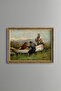 People Near the Ship - Vintage Patterned Painting - Fine Model