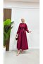 Women's Buttoned Buckle Belt Detailed Hijab Dress
