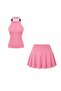 Women's Beaded Detailed Backless Blouse and Shorts Skirt Set