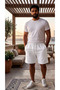 Men's Lace-Up Casual Shorts with Pockets