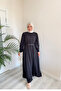 Molly Nelly Women's Elegant Long Dress with Buttoned Belt - 6