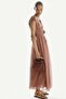 Drawstring-detail ramie dress - 3