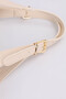 Women's Cream Medium Size Makeup Bag with Belt Strap Detail, Hand and Shoulder Bag Lara - 5