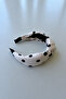 Dark Cream Polka Dot Pattern Crown Bandana Hair Crown - 2