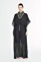 Khaki Long Pareo with Embroidery Detail on the Collar 1008 - 2