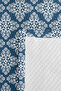 Blue Geometric Youth Room Single Pique Set - White Modern 160X220 cm Quilted Bedspread - 7