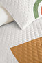 Boho Pastel Rainbow Green Young Room Single Pique Set - Salmon Beige 160X220 cm Bedspread - 3