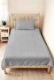 Gray Geometric Modern Young Room Single Pique Set-Zigzag White 160X220Cm Quilted Bedspread - 2