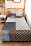 Gray Geometric Young Room Single Pique Set - Anthracite Copper 160X220 cm Quilted Bedspread - 6