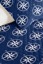 Navy Blue Marine Compass Youth Room Single Pique Set-Nautical 160X220 cm Quilted Bedspread - 3