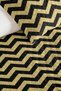 Black Gold Geometric Zigzag Young Room Single Pique Set-Gold Colored Bedspread-160X220 cm - 3