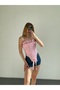 Women's Pink Strapless Lace-Up Vintage Corset - 2