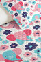 Elephant Flower Patterned Girl's Decorative Pique Set - Turquoise Purple Baby Room Bedspread 160X220 cm - 3