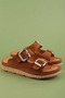 100% Genuine Leather Heel Spur Special Soft Sole Buckle Women's Slippers - 5