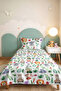 Green Safari Boys' Single Pique Set - Tropical Colorful 160X220 cm Quilted Bedspread - 6