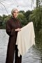 Hijab Non-Slip Triangle Crepe Shawl, Ps-63, Cream - 6