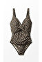 Women's Leopard Patterned Padded Plus Size Swimsuit - 4