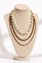 3-Piece Mussel and Natural Stone Necklace Set - 3