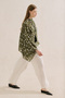 Patterned Cape Blouse Green Polka Dot - 2