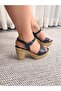 Women's Adara Black Single Strap 10 cm Platform Shoes - 4