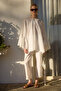 Oversize Tunic and Pants Set with Volan Sleeves