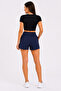Women's Pool Swim Shorts Black with Pockets and Elastic Waist - 6