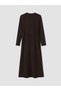 Two Mt Shop Quality Lcw Everyday Brown Diving Fabric Plain Standard & Regular Oval Collar Long Dress - 7