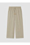 Khaki Women's Trousers with Elastic Waist - 5