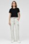 Women Straight Fit Washed Cargo Denim, Light Blue - 2