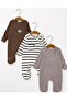Cool Boys 3-Piece Ribbed Newborn Baby Jumpsuit Set with Booties - 3