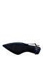 Women's Genuine Leather Navy Blue Heeled Shoes - 4