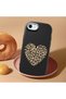 iPhone Se 2022 Compatible Case with Camera Protection Black Silicone Couple Phone Case with Heart Pattern - 2
