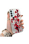 Samsung Galaxy M15 Compatible Silicone Edge Hard Back Case Couple Phone Case with Floral Pattern