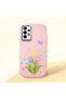 Samsung Galaxy A23 Compatible Case Camera Protector Pink Silicone Couple Phone Case with Floral Pattern