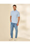 Men Blue And White Striped Polo T Shirt - 5